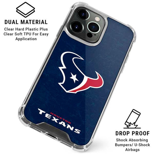 NFL Houston Texans Distressed iPhone 16 Pro Clear Case